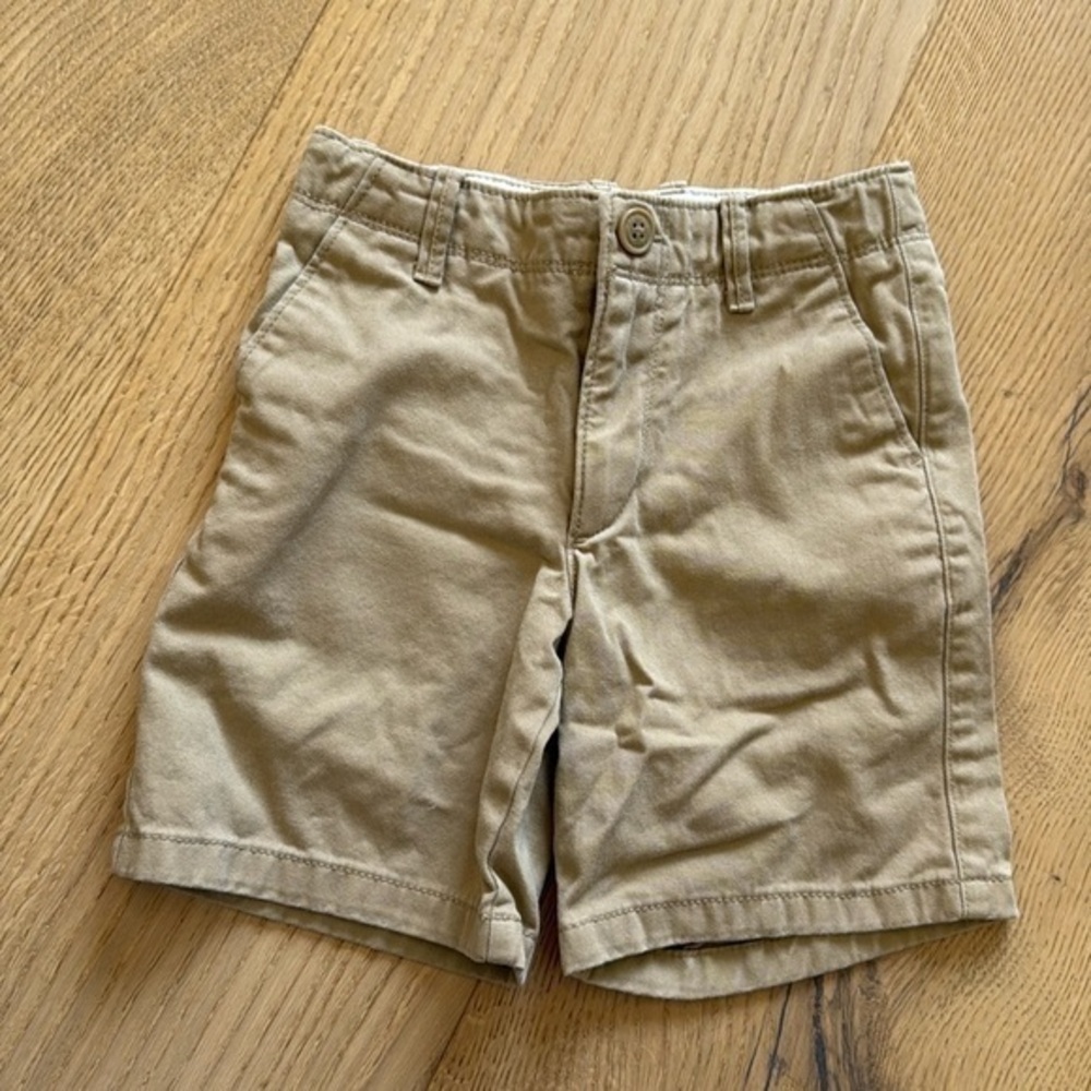 Gap Kids Boys Chino Shorts Tan Khaki Size 5 Adjustable Waist Uniform Casual